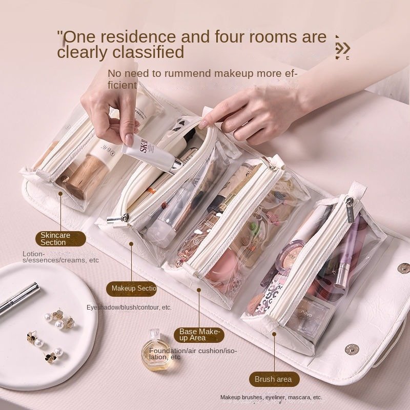 High-value Wash And Makeup Large-capacity Portable Cosmetic Bag Travel Waterproof Four-in-one Detachable Storage Bag - Image 3